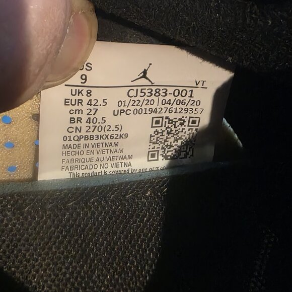 Mens Size 9 - Jordan Air Zoom Renegade Black White Sneakers Shoes Nike - Picture 11 of 11